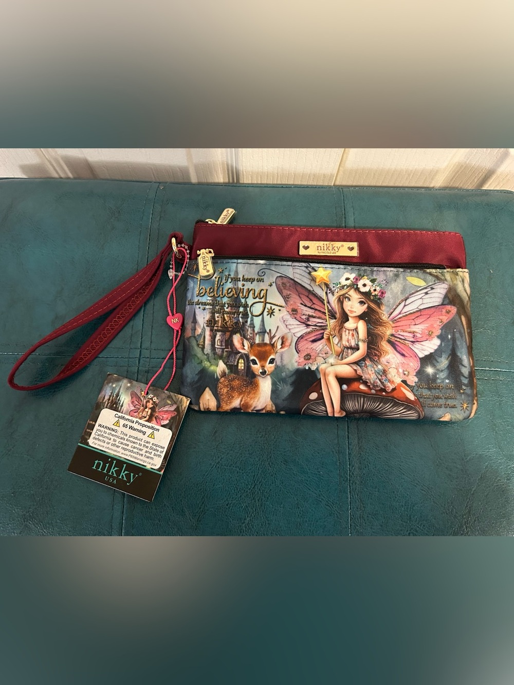 Pink Fairy Wristlet pouch.